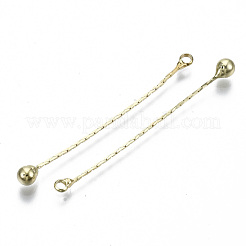 真鍮チェーンタッセルビッグペンダント  鉄の涙で  ライトゴールド  45~47x0.5mm  穴：1.6mm&nbsp;KK-R129-12A-G
