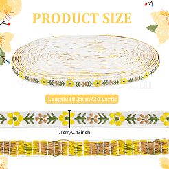 Polyester Jacquard Flower Ribbon&nbsp;OCOR-WH0085-48