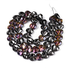 Electroplate Transparent Glass Beads Strands&nbsp;EGLA-B012-AB21