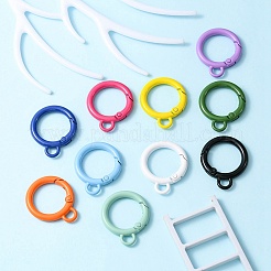 10Pcs Spray Painted Alloy Spring Gate Rings&nbsp;FIND-YW0001-63