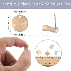 40Pcs 2 Colors Brass Stud Earrings Findings&nbsp;KK-SC0006-86