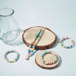 フラットラウンド手作りポリマークレイビーズスペーサ  ダークスレートブルー  3x1mm  穴：1mm  約380~400個/連  17.7インチ&nbsp;CLAY-R067-3.0mm-04