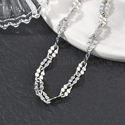 304ステンレススチール製ダップチェーンブレスレット（女性用）  ステンレス鋼色  6.69インチ（17cm）  リンク：5.5x2.5x0.5mm&nbsp;BJEW-D466-08C-P