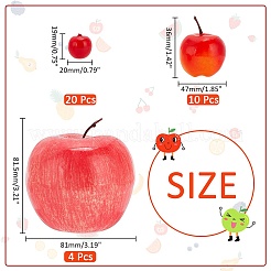 34Pcs 3 Style Plastic Imitation Apple&nbsp;AJEW-PH0011-35