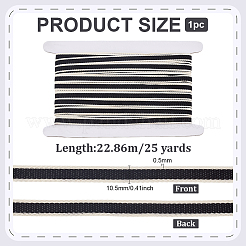 25ヤードポリエステルリボン  インターカラージャカードリボン  ブラック  3/8インチ（10.5mm）  25ヤード/セット&nbsp;OCOR-PH00006-24A