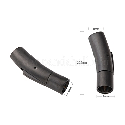 304ステンレススチール製バヨネット留め具  チューブ  艶消し  ガンメタ色  30.5x8x9mm  穴：6mm&nbsp;X-STAS-F131-30B
