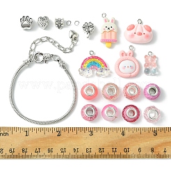 DIY Cartoon Resin & Alloy European Beads Bracelets Making Kits&nbsp;DIY-FS0007-21