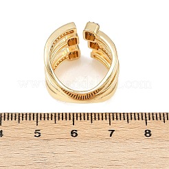 真鍮マイクロパヴェキュービックジルコニアカフスリング  カドミウムフリー＆鉛フリー  18KGP本金メッキ  17mm  usサイズ6 1/4(16.7mm)&nbsp;RJEW-C140-12G