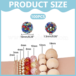 100Pcs Polymer Clay Pave Rhinestone Beads&nbsp;RB-PH0001-38B