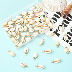 60Pcs Natural Cowrie Shell Dyed Pendants&nbsp;FIND-SC0020-75