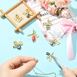 7Pcs 7 Styles Brass Enamel Airplane European Dangle Charms&nbsp;KK-CJ0004-10