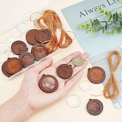 DIY Flat Round Pendant Necklace Making Kit&nbsp;DIY-CA0004-84