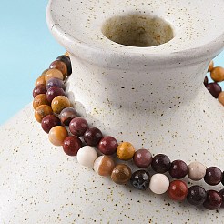Natural Mookaite Round Bead Stretch Bracelets&nbsp;X-BJEW-L594-B05
