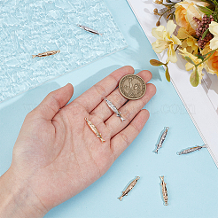 8個2色真鍮ペンダント  魚  本物の金メッキと本物のプラチナメッキ  28.5x5.5x4mm  穴：1.2~1.4mm  4個/カラー&nbsp;KK-DR0001-44