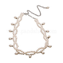 Round Plastic Imitation Pearl Beaded Tassel Chain Belts for Dress&nbsp;FS-WG9A954-01