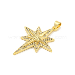 Rack Plating Brass Micro Pave Clear Cubic Zirconia Pendants&nbsp;KK-K341-72G