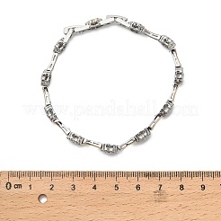 Brass Micro Pave Clear Cubic Zirconia Flower Link Chains Bracelets for Women&nbsp;LS-BJEW-B145-03