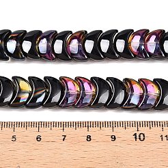電気メッキガラスビーズセット  ムーン  ブラック  9x14x7mm  穴：0.9mm  約99~101個/連  35.08~36.36''（89.1~90.9センチメートル）&nbsp;EGLA-T021-07A