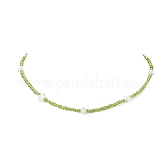 天然パール & & シェル スター & シード ビーズ ネックレス (女性用)  ミックスカラー  14.17~14.76インチ（36~37.5cm）&nbsp;NJEW-JN04314