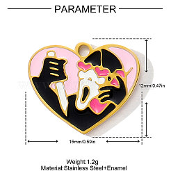 304 Stainless Steel Enamel Pendants&nbsp;STAS-OY001-83G