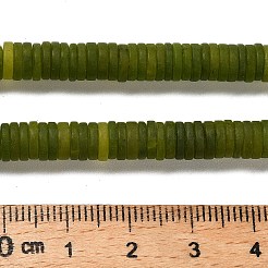 天然中国南部翡翠ビーズ連売り  艶消し  ディスクビーズ  ヒシビーズ  6.5x1.5mm  穴：0.8mm  約248~253個/連  15~15.31インチ（38.1~38.9cm）&nbsp;G-P575-B49-6x1mm