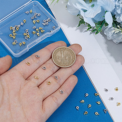 60 個 2 色真鍮つぶし玉  長持ちメッキ  コラム  ミックスカラー  0.4x0.3x0.2cm  穴：1mm  30個/カラー&nbsp;KK-PH0014-90
