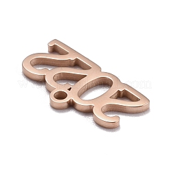 304ステンレスペンダント  数2022  ローズゴールド  10.5x20x1.4mm  穴：1.8mm&nbsp;STAS-C032-12RG