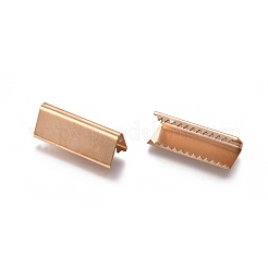 アイアン製カシメリボン止めエンドパーツ  圧着端のパーツ  ライトゴールド  6.8x25mm&nbsp;IFIN-WH0051-80-LG