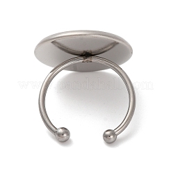 Tarnish Resistant 304 Stainless Steel Open Cuff Ring Components&nbsp;STAS-B072-09G-P