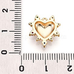 真鍮製マイクロパヴェキュービックジルコニアチャーム  ハート  18KGP本金メッキ  15x14x3mm  穴：1mm&nbsp;KK-N261-04G