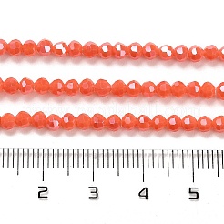 不透明ガラスビーズスタンド  ABカラー  ファセット（32ファセット）  ラウンド  トマト  3.5x3mm  穴：1mm  約163~166個/連  50~51cm&nbsp;EGLA-A035-P3mm-B34