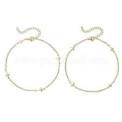 304 Stainless Steel Cross Link Anklets&nbsp;AJEW-AN00722-02
