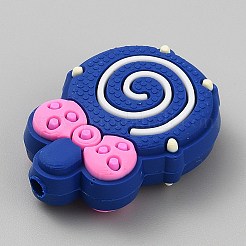塩ビプラスチックビーズ  ロリポップ  ミッドナイトブルー  28.5x21.5x9mm  穴：3mm&nbsp;KY-TAC0018-03D
