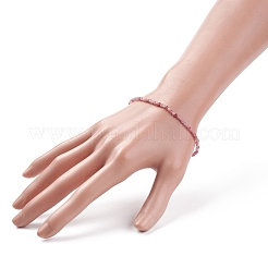 天然トルマリン ビーズ ストレッチ ブレスレット  女性のためのアクセサリー用原石のアクセサリー  ワイド：2.5mm  内径：2-1/4インチ（5.7cm）&nbsp;BJEW-JB08484-01