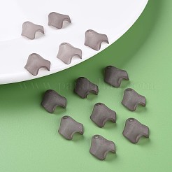 透明なアクリルビーズ  艶消し  花びら  濃いグレー  15x14.5x5mm  穴：2mm&nbsp;X-MACR-S373-106-D02