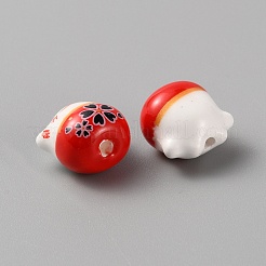 Handmade Porcelain Beads&nbsp;PORC-WH0006-02