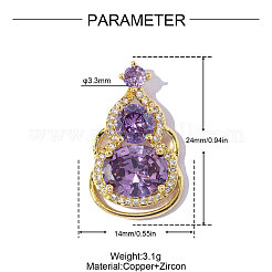 Brass Cubic Zirconia Pendants&nbsp;CU-CBA-01G