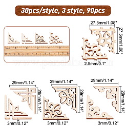 120Pcs 4 Style Wood Cabochons&nbsp;WOOD-CA0001-48