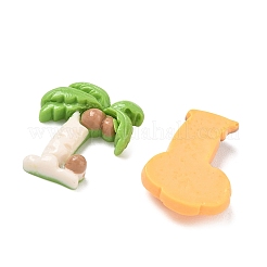 夏のトロピカルテーマの不透明樹脂カボション  混合図形  ミックスカラー  24.5~32.5x10.5~22.5x5~7.5mm&nbsp;RE-CBAE4BE-02