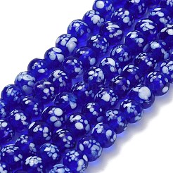 手作りランプワークビーズ連売り  ラウンド  ミックスカラー  6mm  穴：2mm  約50個/連  9.45''（24センチメートル）&nbsp;LAMP-H071-01A