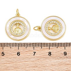 Brass Micro Pave Clear Cubic Zirconia Pendants&nbsp;CU-CBA9482-05G-01