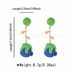 Bohemia Raffia & Alloy Stud Dangle Earrings&nbsp;WG3AA71-01