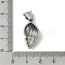 304ステンレスペンダント  ステンレス鋼色  巻き貝  24x13x6mm  穴：8x4mm&nbsp;STAS-B167-12E-P