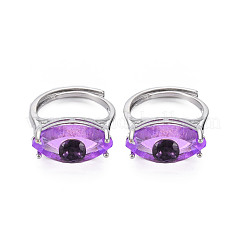 ナザールボンジュウガラスの魅力的なリング  女性のためのプラチナ真鍮リング  ニッケルフリー  ミックスカラー  usサイズ7 3/4(17.9mm)&nbsp;RJEW-S048-002P-NF