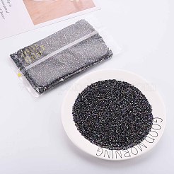 ガラス竹ビーズ  メタリックカラー  プルシアンブルー  2.5~3x2mm  穴：0.9mm  約1666個/50g&nbsp;X-SEED-S032-13A-603