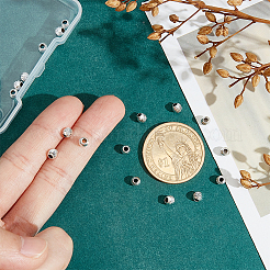 スターリングシルバースペーサービーズ20個925個  ラウンド  銀  4x4mm  穴：1.5mm&nbsp;STER-AR0001-26