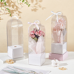 Transparent PVC Single Rose Flower Packaging Boxes&nbsp;ABAG-WH0045-32B