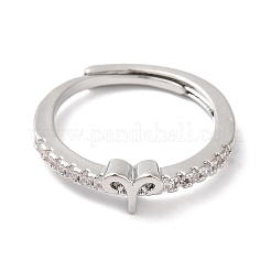 Rack Plating Brass Clear Cubic Zirconia Constellation Adjustable Rings for Women&nbsp;RJEW-S407-08P-06
