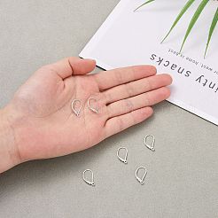 925スターリングシルバーフレンチフックピアスパーツ  スタンプ925個付き  銀  16x9x1.5mm  穴：1mm  ピン：0.8mm&nbsp;STER-G027-22S
