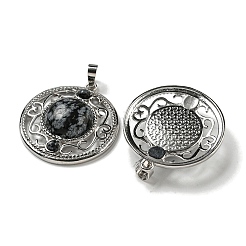 Natural Snowflake Obsidian Pendants&nbsp;G-Q158-03L
